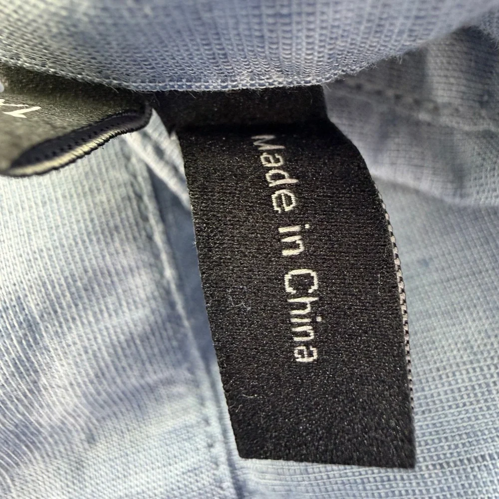 Theory Shirt Men's XL Light Blue Edward Essential Linen Cotton Blend Button Down